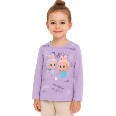 Kugo dívčí tričko s obrázkem a dlouhým rukávem Fialková – Zboží Dáma