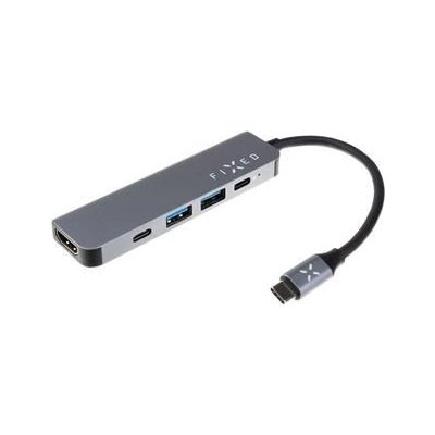 5-portový hliníkový USB-C Fixed HUB Mini pro notebooky a tablety, šedý – Hledejceny.cz