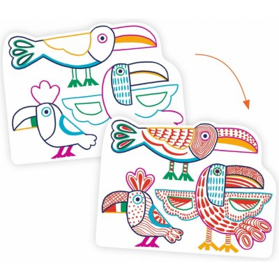 Djeco Kouzelné vybarvování Tukan a přátelé – Zboží Dáma