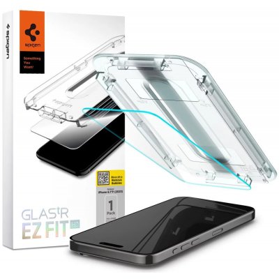 Spigen Glas.TR iPhone 15 Pro 6.1" "EZ FIT" clear tempered glass AGL06898 – Sleviste.cz