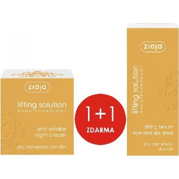 Ziaja Lifting solution noční krém 50 ml + sérum na okolí očí a rtů 30 ml dárková sada