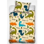 TipTrade povlečení Dinopark žluté béžové 100 x 135 cm 40 x 60 cm – Sleviste.cz