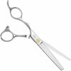Kadeřnické nůžky Olivia Garden SilkCut PRO Thinner Left 6-35´ Silver kadeřnické efilační nůžky pro leváky