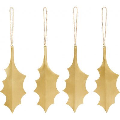 Vánoční ozdoby Holly Leaf Brass ferm LIVING – Zboží Dáma