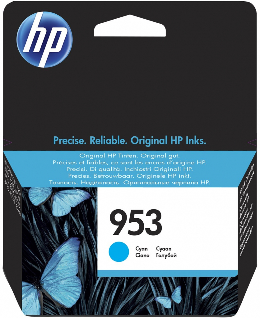 HP 953 originální inkoustová kazeta azurová F6U12AE