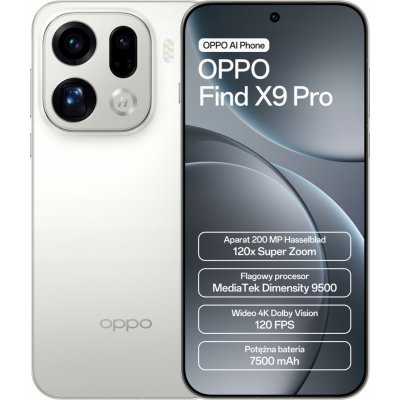 Oppo Find X9 Pro 16GB/512GB Silk White – Zboží Živě