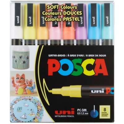 Uni Posca PC-3M sada 8 ks pastelové barvy – Zboží Mobilmania