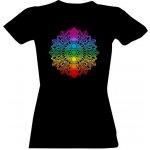 tričko s potiskem 7 čaker a barevná mandala Černá – Zboží Mobilmania