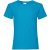Dětské tričko Fruit Of The Loom základní bavlněné tričko Valueweight modrá azurová