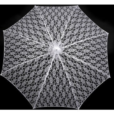 Svatební krajkový vystřelovací deštník bílá sněhová – Zboží Mobilmania