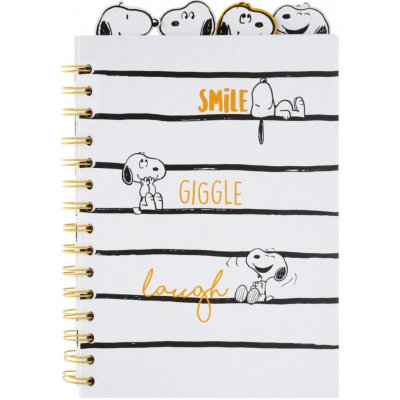 Grupo Erik Zápisník A5 kroužková vazba Smile Giggle Laugh Snoopy – Hledejceny.cz