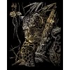 Škrábací  obrázek Škrabací obrázek Leopard na stromě zlatý