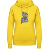 Dámská mikina s potiskem AWDis Hoodie mikina Design Vše, co potřebujete, je láska a pes Sluneční žlutá