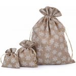 Dárkový pytlík vločky s glitry 13x18 cm imitace juty režná – Hledejceny.cz