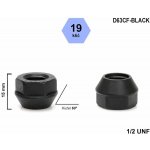 Kolová matice 1/2 UNF kužel otevřená, klíč 19, černá, D63CF-BLACK, výška 15