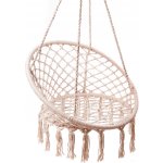 KIK KX7629 Závěsné křeslo s třásněmi 80 cm bílá – Sleviste.cz