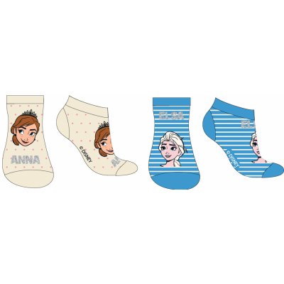 Frozen 52349427 Dívčí kotníkové ponožky smetanová / tyrkysová – Zboží Mobilmania