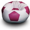 Sedací vak a pytel FITMANIA Fotbalový míč XL Vzor: 02 BÍLO-RŮŽOVÁ