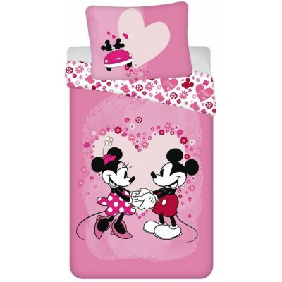 Jerry Fabrics povlečení Mickey and Minnie Love micro 140x200 70x90 – Zboží Mobilmania