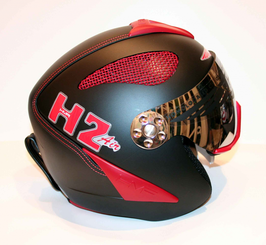 HMR H2 AIR black/red.finish + štít XS 14/15