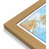 Nástěnné mapy Maps International Svět - nástěnná fyzická mapa 135 x 85 cm Varianta: mapa v dřevěném rámu, Provedení: Pegi jádro ořechu
