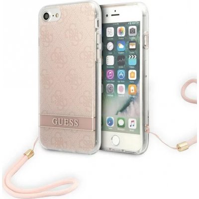 Pouzdro Guess iPhone SE 2022 / SE 2020 / 7/ 8 4G Print Strap růžové – Zboží Živě