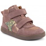 Froddo dívčí celoroční kožené kotníkové barefoot boty Loop High-Tops Pink/gold – Zboží Dáma