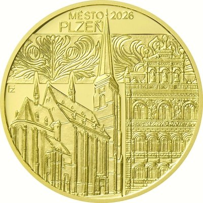 ČNB Zlatá mince 5000 Kč Město Plzeň 2026 Standard 1/2 oz – Zboží Mobilmania