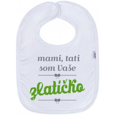 New Baby Kojenecký bavlněný bryndák mami tati som Vaše zlatíčko Zelená – Zbozi.Blesk.cz