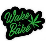 Samolepka Wake&Bake černá - weedshop – Zboží Mobilmania