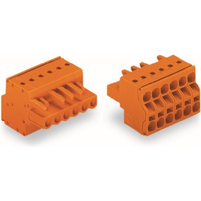 WAGO Konektor zásuvkový na kabel, pružinová svorka, oranžová 231-2302/026-000