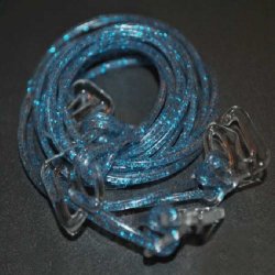 V&V Silikonová ramínka k podprsence Makaron - modrá s glitrama - modrá s glitrama