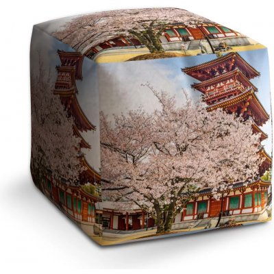 Sablio taburet Cube čínská věžička 40x40x40 cm – Zboží Mobilmania