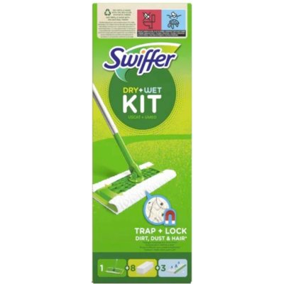 Swiffer Sweeper Startovací sada s 1 nástavcem, 8 utěrkami a 3 čistícími ubrousky – Zbozi.Blesk.cz