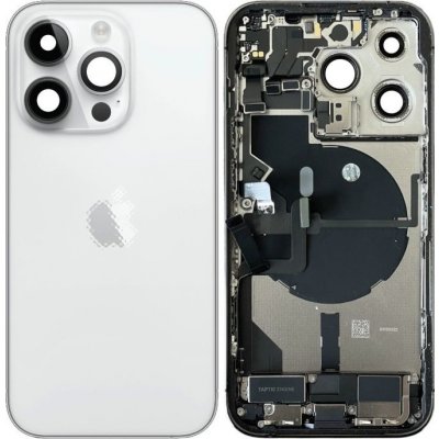 Kryt Apple iPhone 14 Pro zadní Housing s Malými Díly Stříbrný – Zboží Mobilmania