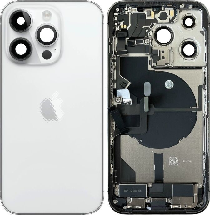 Kryt Apple iPhone 14 Pro zadní Housing s Malými Díly Stříbrný