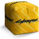 Sablio Taburet Cube Cyberpunk 2077 Žlutý: 40x40x40 cm – Zboží Mobilmania