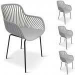 NOELA Křeslo zahradní GABY, šedé 4ks – Sleviste.cz