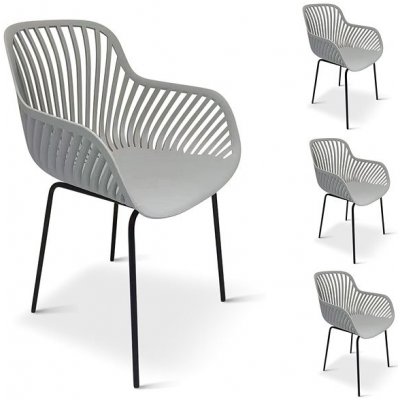 NOELA Křeslo zahradní GABY, šedé 4ks – Sleviste.cz