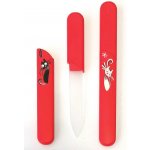 BOHEMIA CRYSTAL Skleněný pilník s krytkou Red ručně malovaný s krystaly Swarovski – Zboží Mobilmania