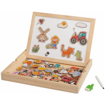 Playtive Dřevěná výuková hra magnetický box zvířata