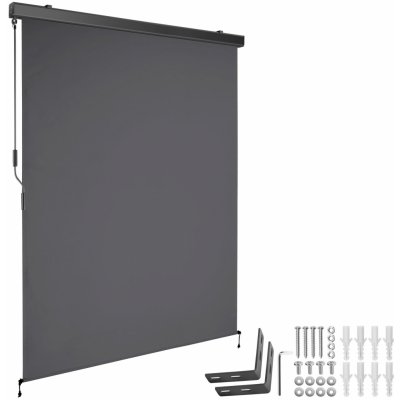 tectake 406139 svislá markýza eloise se 2 nástěnnými držáky - 140 x 250 cm,tmavě šedá – Hledejceny.cz