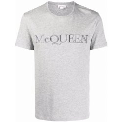 alexander McQueen Embroidered Logo tričko Šedá