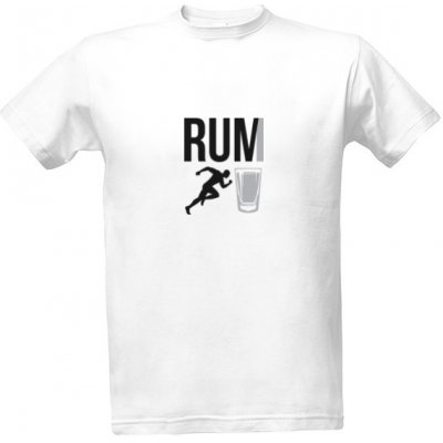 Tričko s potiskem tričko Run rum pánské Bílá