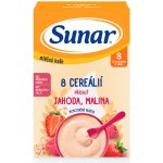 Sunar mléčná kaše 8 cereálií jahoda malina 210 g – Zboží Mobilmania
