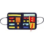 Teddies Edukační penál filc zapínání a otevírání zipů a knoflíků v sáčku 24x27x4cm – Hledejceny.cz