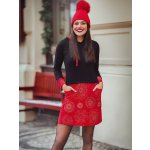 Himalife Šaty s kapucí Asma černá s červenou – Sleviste.cz