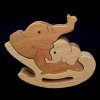 Dřevěná hračka Amadea puzzle houpací slon masivní dřevo dvou druhů dřevin 14x12x3 cm 27748 OL