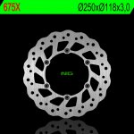 NG přední brzdový kotouč SUZUKI RM/RMZ 250/DRZ, YAMAHA YZ/YZF/WR 02-19 (250X118X3) (6X6,5mm) WAVE - nahrazuje NG854 – Zboží Mobilmania