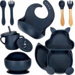 KIK Dětské silikonové nádobí veverka sada tmavá modrá 9 ks – Sleviste.cz